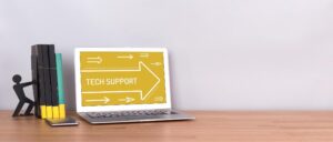 Tech Support Outsourcing: A Computer that says tech support.